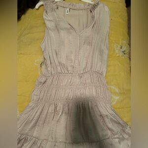 Elegant Cream Sleeveless Dress